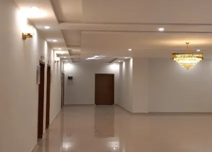 Finished interior with lighting and building services