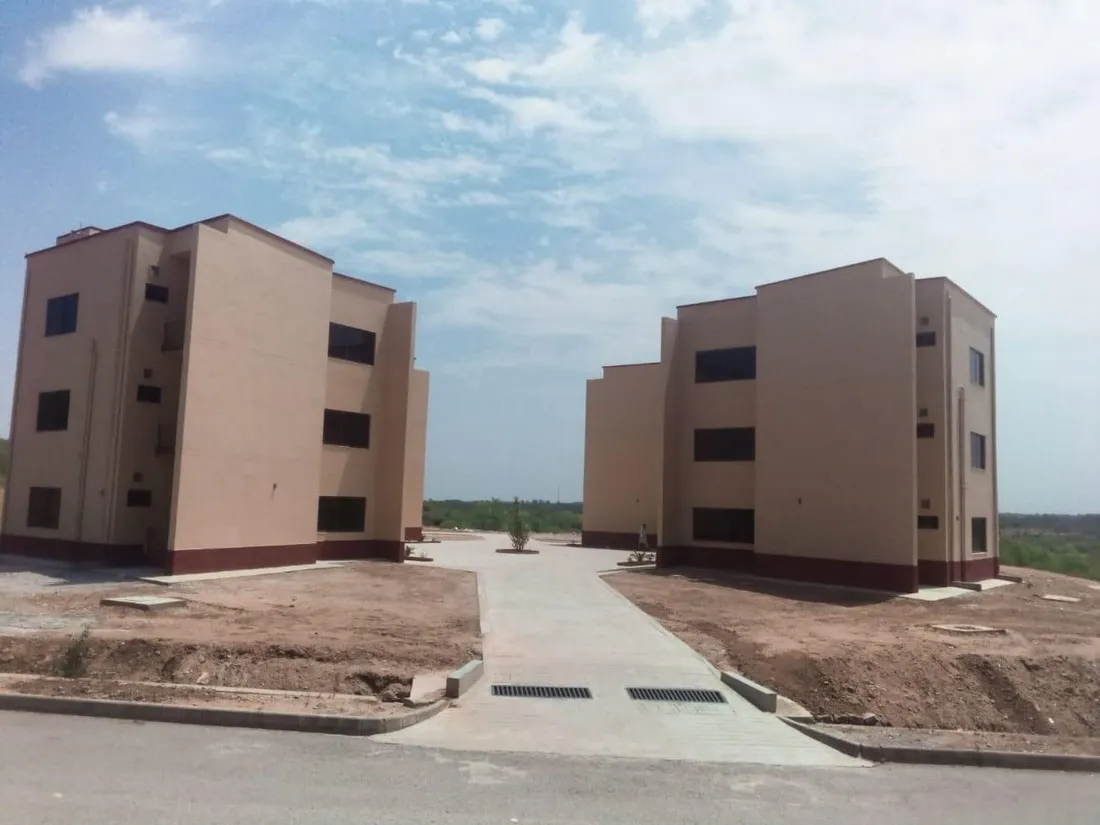 Two completed residential blocks built by ADK